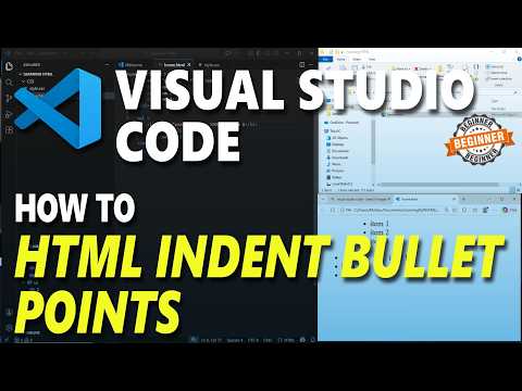 Visual Studio Code HTML How To Indent Bullet Point