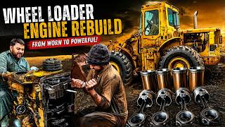Rebuilding CAT Wheel Loader Engine Completely | Repairing Caterpillar Engine in Local Workshop