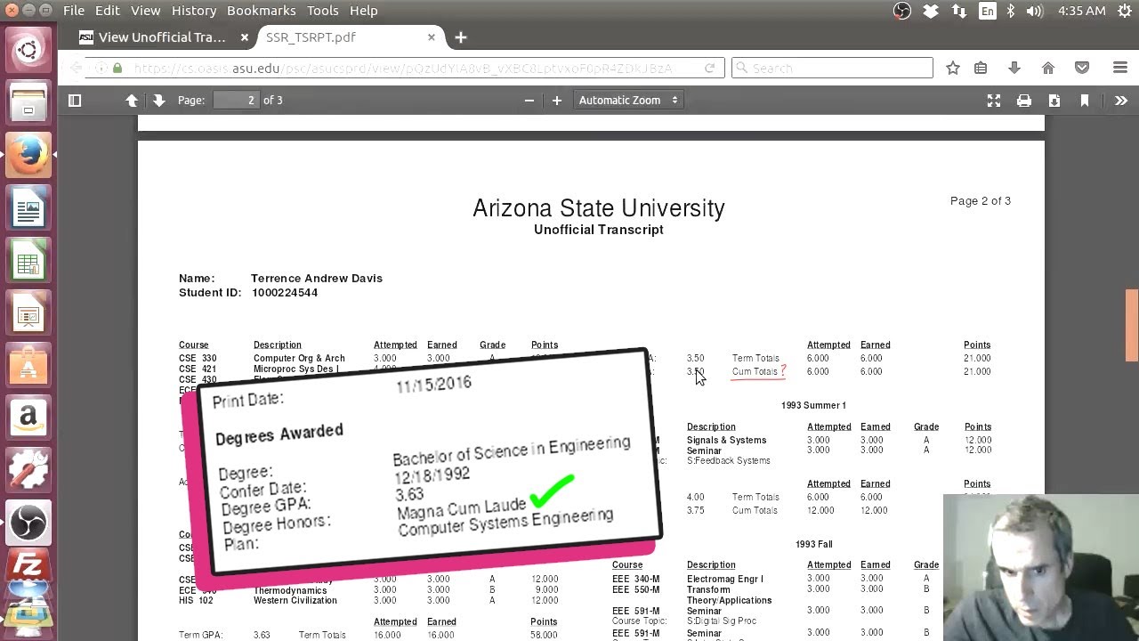 766 - Check Out My ASU Transcripts (TempleOS | Livestream) [2016] - YouTube