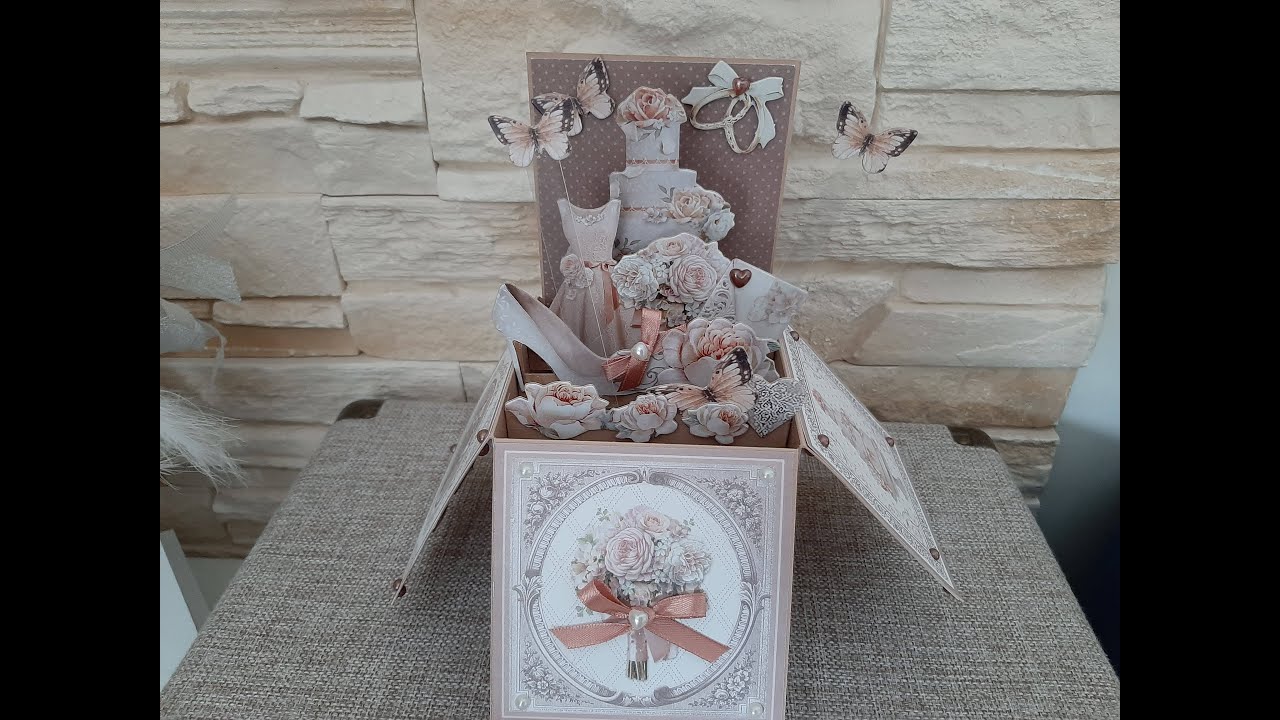 Carte popup box thème mariage