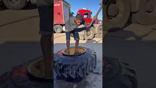 Como concerta um pneu de patrol #caminhao