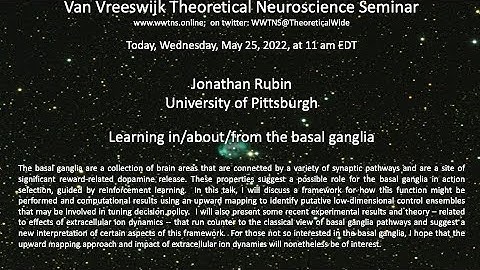 Learning in/about/from the basal ganglia: John Rubin, University of Pittsburgh