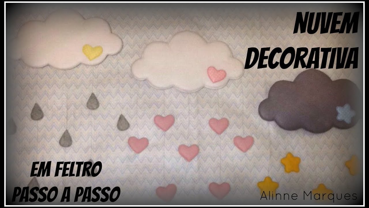 Nuvem Slim Decorativa em Feltro - Passo a Passo