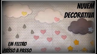 Nuvem Slim Decorativa em Feltro - Passo a Passo