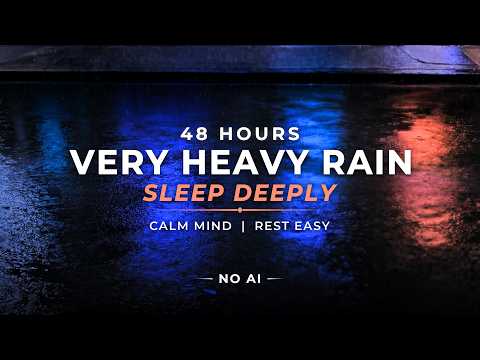 Deep Sleep FAST – Very Heavy Rain | 48 Hours (NO AI)