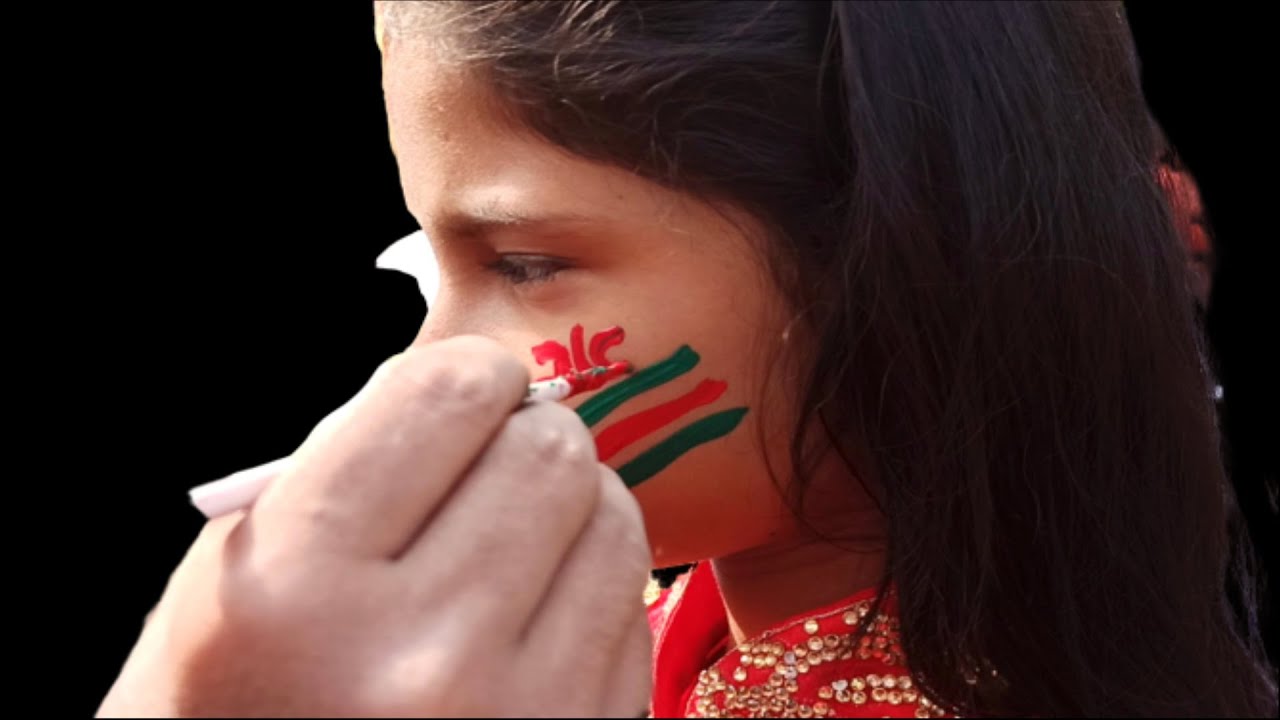 Face Painting Design | Bangladeshi Traditional Culture to Paint on Face National Flag