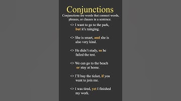 What Are Conjunctions  8 Simple Sentences + Easy Definition  Learn English Grammar Fast! | #english
