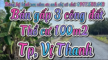 Bán gấp 3 công đất mặt tiền đường nhựa có thổ cư 100m2 giá 380 triệu/1000m2 -Tp. Vị Thanh,Hậu Giang