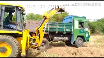 Jcb 3dx super loading soil into a dump truck, backhoe loader loading / jcb and tipper loading video