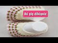 İKİ ŞİŞ DİKİŞSİZ LALELİ PATİK YAPILIŞI - KNITTING