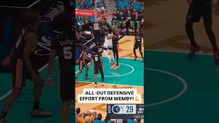 Wemby CRAZY DOUBLE BLOCK on Randle 😤🔥 #victorwembanyama #wemby #juliusrandle #nba #basketball