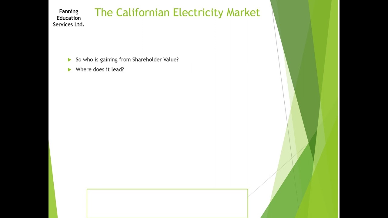 Enron 2   The Californian Electicity Market