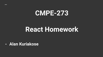 CMPE-273 React Homework