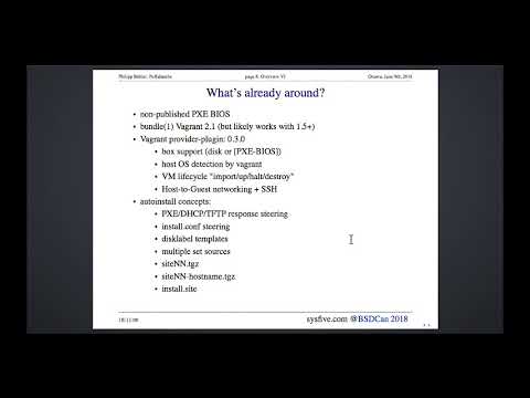 Philipp Buehler: Vagrant for OpenBSD make installations by the busloads easy -- BSDCan 2018