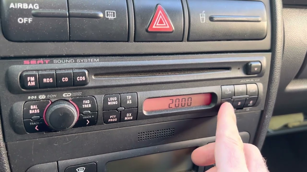 Seat aura radio unlock safe mode with or without the code - YouTube