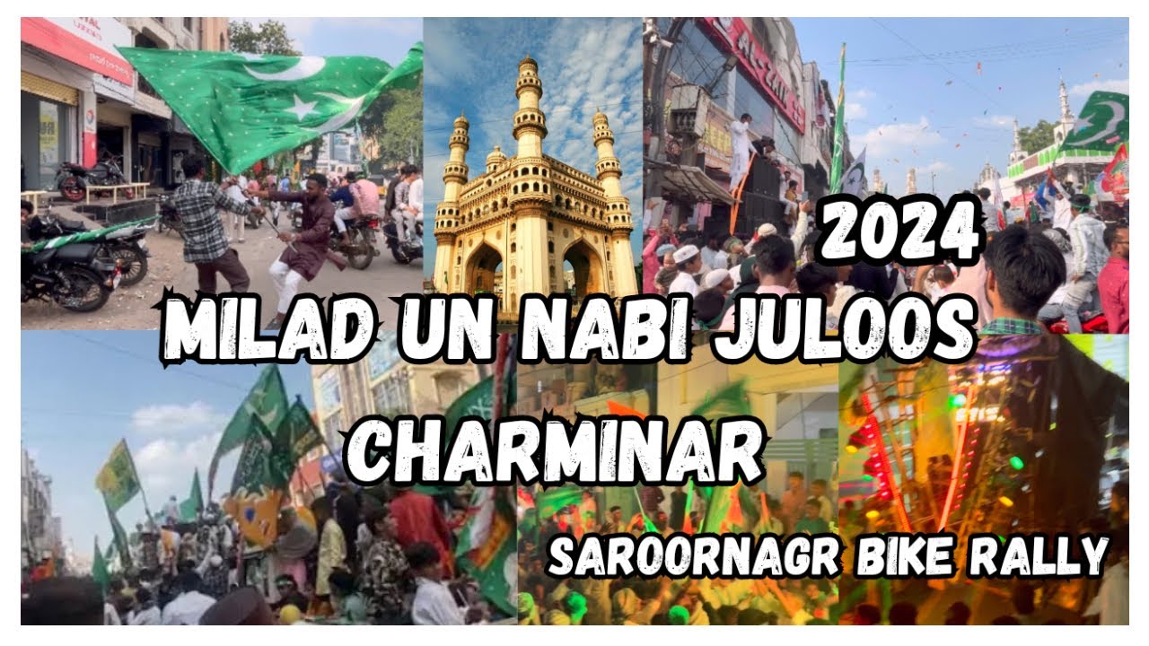 Milad un nabi Celebration At  charminar Hyderabad 🇸🇦||Saroornagar bike Rally