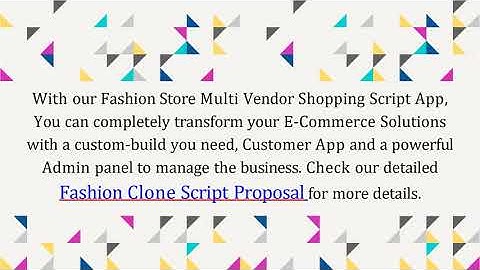 Best Fashion Store Multi Vendor Script - Readymade Clone Script