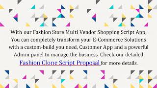 Best Fashion Store Multi Vendor Script - Readymade Clone Script