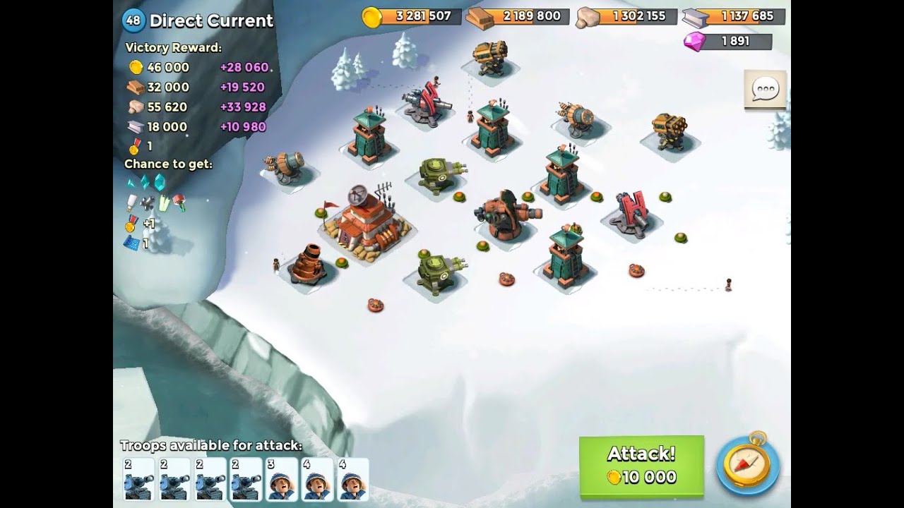 "Direct Current" Base LVL 48 - TMEDS - NO CASUALTIES -  Boom Beach