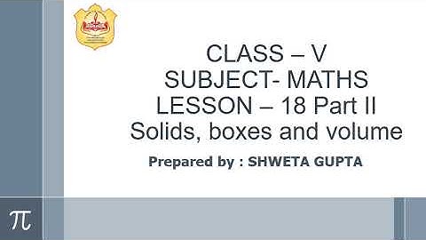 Class 5, Mathematics, Chapter 18, Part 2 by Shweta Gupta