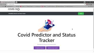 COVID-19 Predictor Web App and Status Tracker | Final Year Project(Extended) | Machine Learning