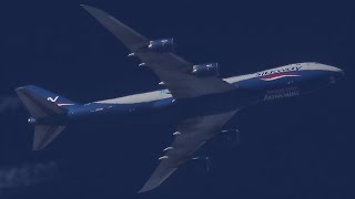 (4k) Boeing 747-83QF (B748) Silk Way West Airlines VQ-BBM 10668m 933km/h (odległość: 30-14km)