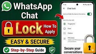 Whatsapp Chat Lock Kaise Kare 🔒 | WhatsApp Me Private Chat Hide Karne Ka Easy Tarika