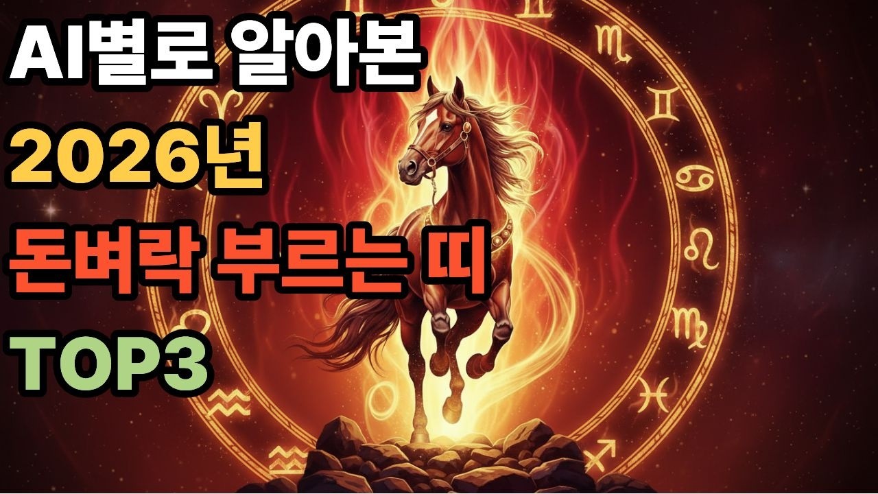 AI별로 알아본 2026년 돈벼락 부르는 TOP3띠