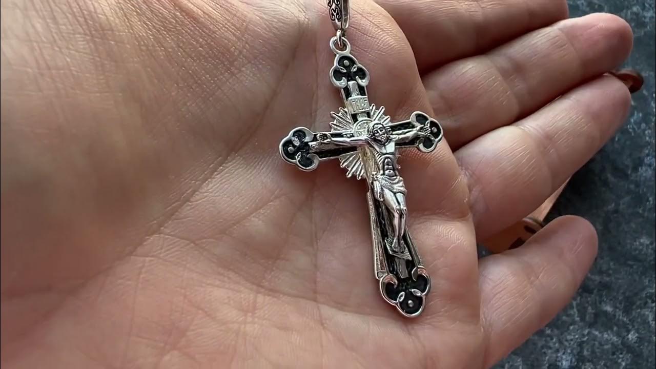 Крест из чернёного серебра 95120051. Чернеет нательный. Крест из чернёного серебра 95120051.