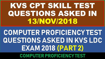 KVS CPT QUESTIONS ASKED IN EXAM PART 2 | KVS LDC CPT PREVIOUS YEAR MS OFFICE MCQ QUESTIONS ANSWERS