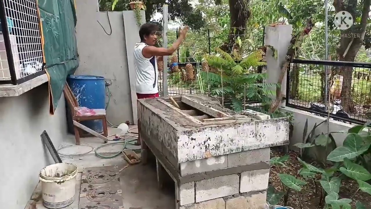 Making firewood stove (pugon) and sink