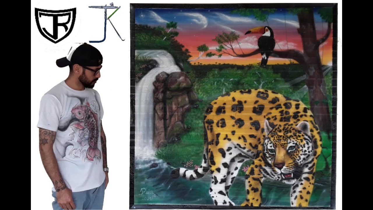 PINTANDO UN JAGUAR / AEROGRAFIA / MURAL