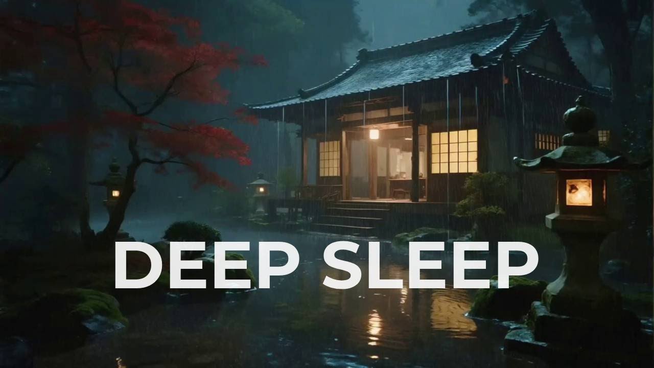 🔴 Incredibly Peaceful Night Rain at Japanese Temple Pond to Help You Sleep Fast 🌙