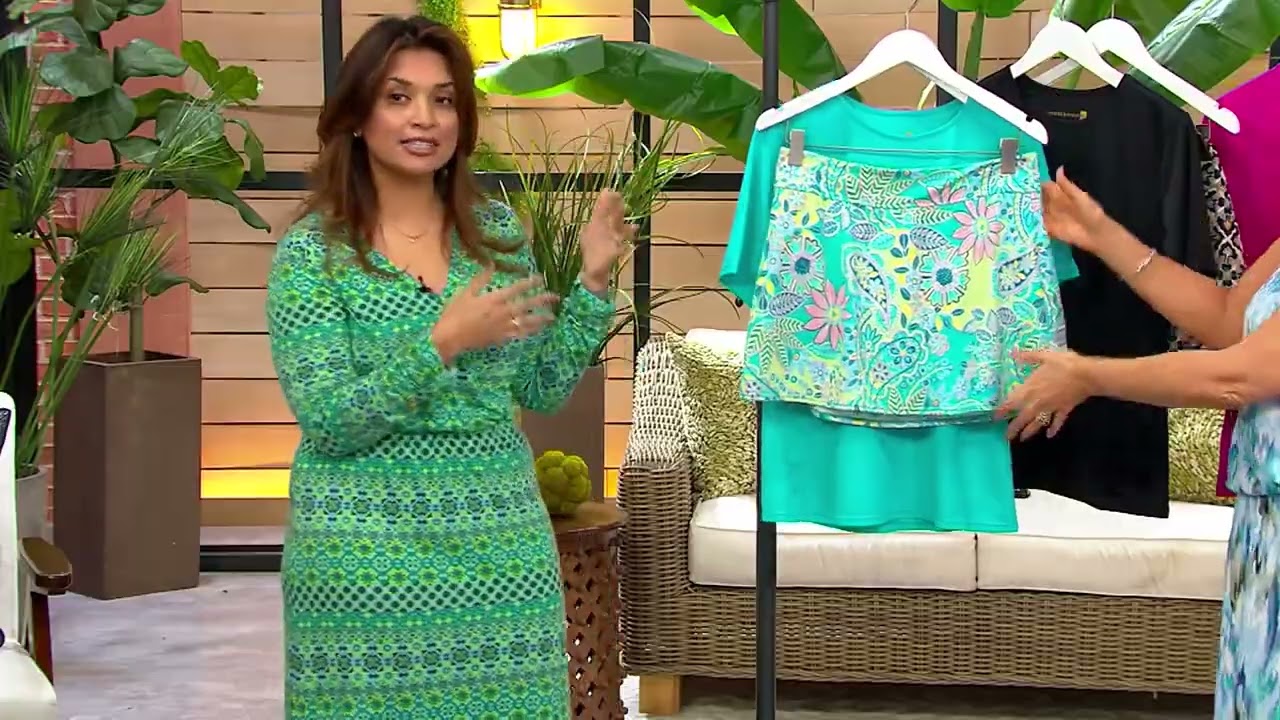 AmberNoon II by Dr. Erum Ilyas UPF 50 Short Sleeve Tankini with Skirt on QVC