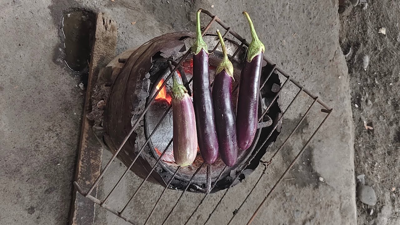 Grill eggplant