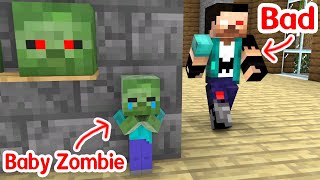 Monster School : Bad Herobrine and Poor Baby Zombie - Sad Story - Minecraft Animation