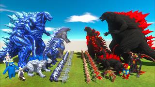 Evolution of Blue Godzilla VS Red Evil Itself - Animal Revolt Battle Simulator