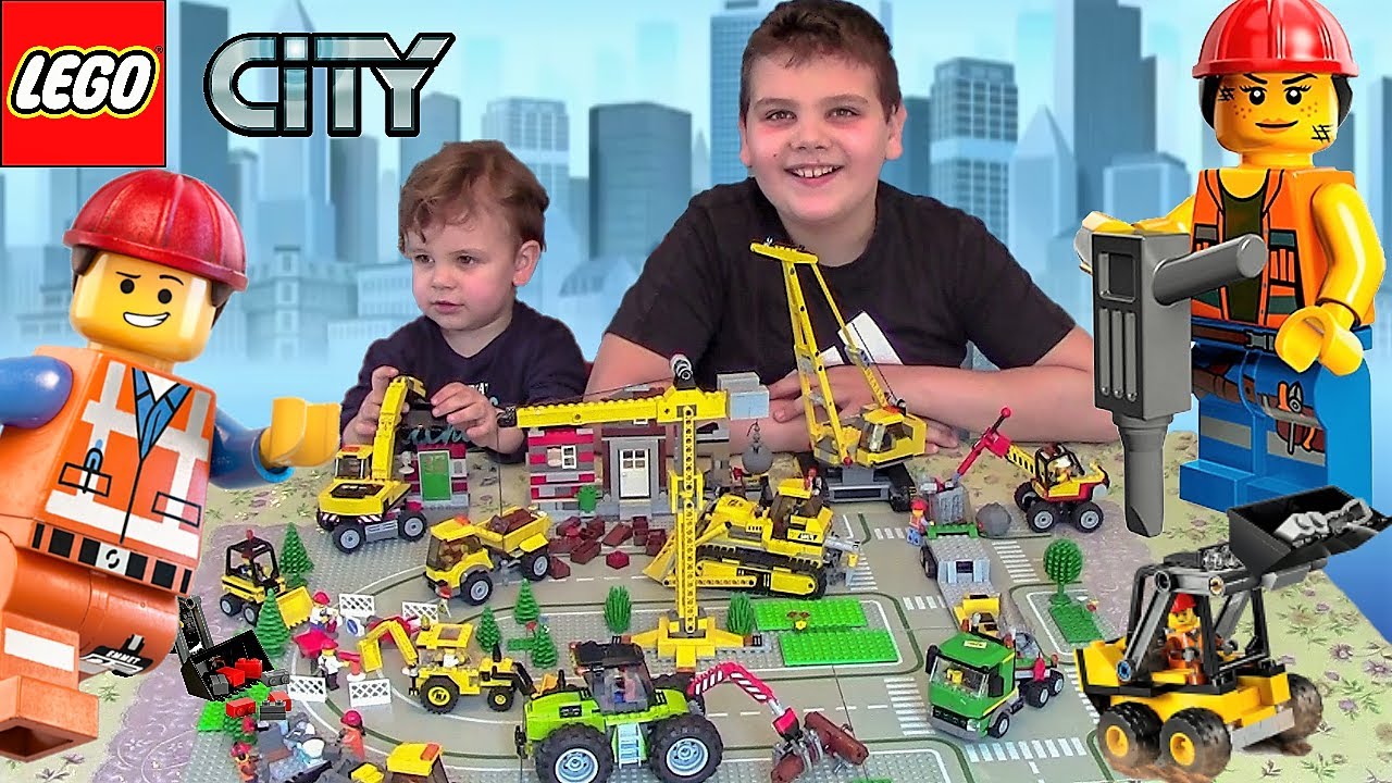LEGO trattori escavatori camion ruspe bulldozer e gru giocattolo per