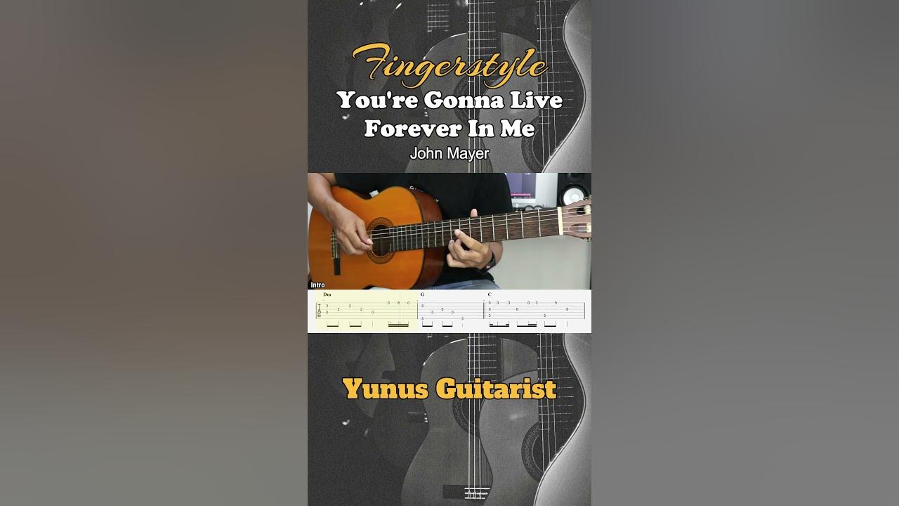 You're Gonna Live Forever in Me - John Mayer - Fingerstyle Guitar Tutorial + TAB & Lyrics