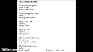Latin Being Verb or Sum Song