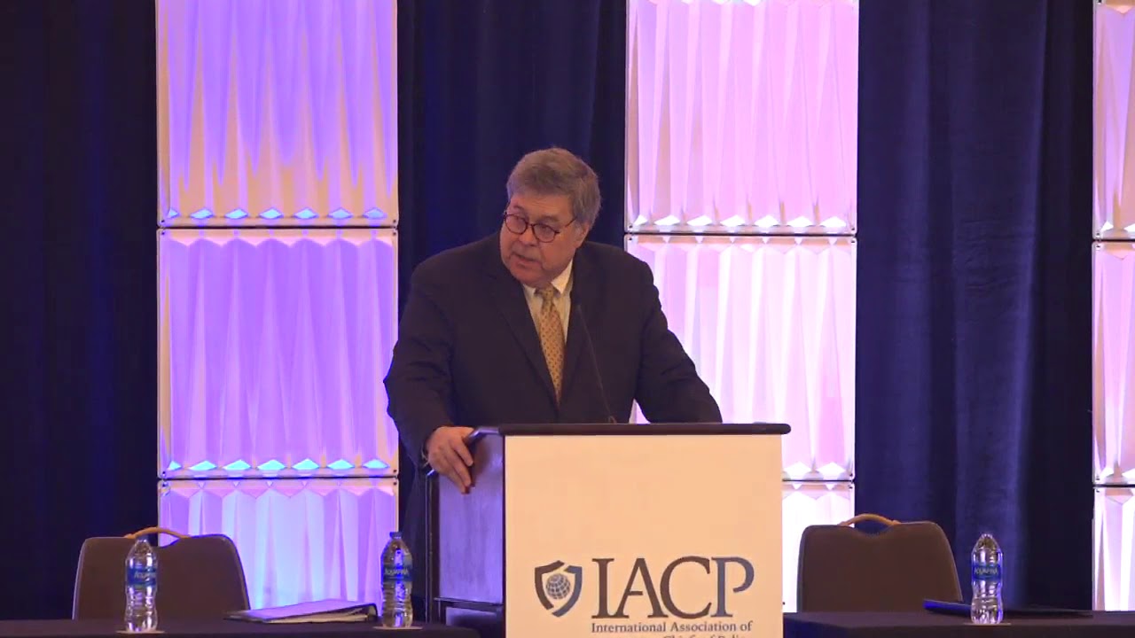 Attorney General Barr speaks at the IACP Officer Safety and Wellness