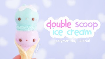 How To Make a Waffle Cone Ice Cream ~ Polymer Clay Figurine Tutorial
