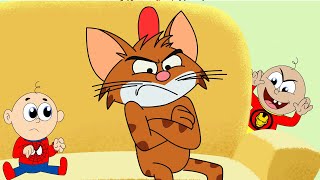 Cartoon Cat For Kids Baby Sitting Cat & Triplets Babies Funny Animation New Episode Cat & Keet