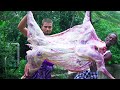 CHRISTMAS SPICEL WHOLE LAMB BBQ | Primitive Technology | Village Grandpa | Full Goat Gril |