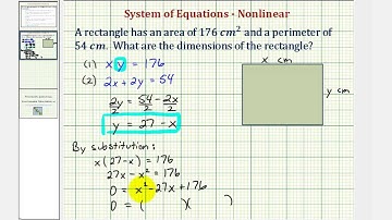System of Nonlinear Equations -- Area and Perimeter Application