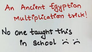A MATH trick which No One taught in school! Ancient Egyptian multiplication technique😍😍🤩🤩