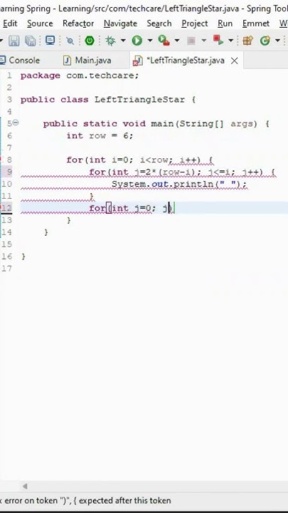 Left Triangle Star Pattern using Java | Java Development | Shashank ...