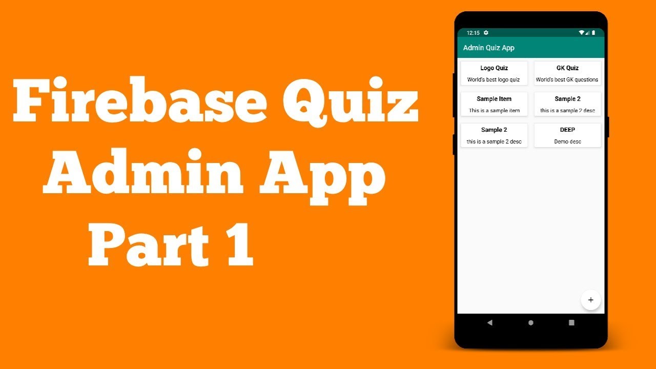 Firebase Quiz Admin app part 1 : Manage categories part 1 - YouTube