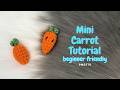 Crochet Cute Mini Carrot Keychain Easy Tutorial Beginner Friendly 