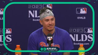 Phillies reliever Orion Kerkering talks ahead of Game 4 matchup against Braves